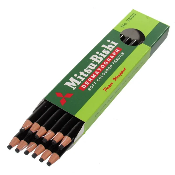 Lápis Dermatográfico Pele Preto 7600 - Mitsubishi